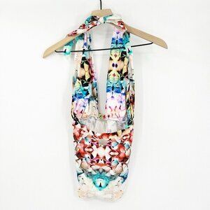 6 Shore Road by Pooja Multi Halter Tie One Piece Bathing Suit Swim XS Resort
